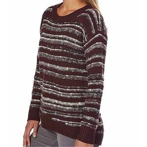 Calvin Klein Jeans Marled Sweater XS Plum Grey White